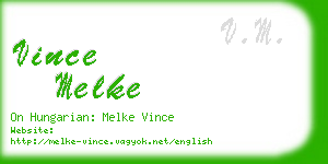 vince melke business card